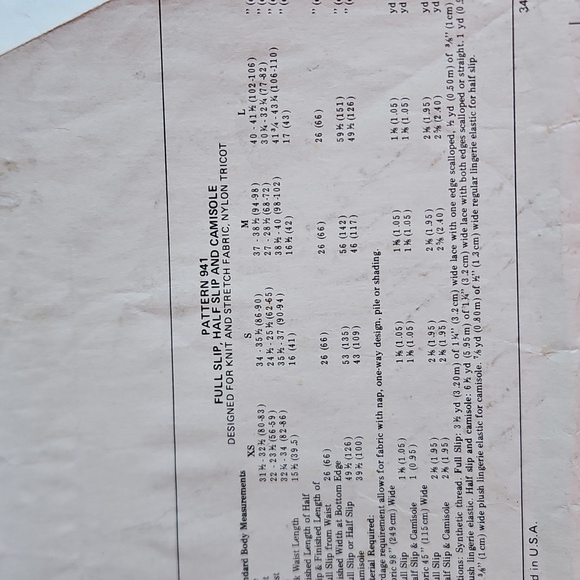 Kwik Sew Pattern 941 Lingeree Slips And Camisole Sizes XS-L Uncut K. Martensson - Picture 5 of 6